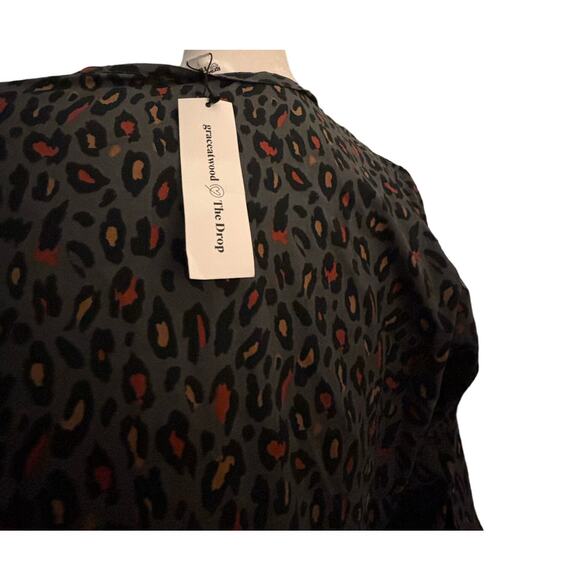 Grace Atwood x The Drop Loose Fit Gray Animal Print Mid-Calf Dress Size L, NWT - Picture 4 of 7